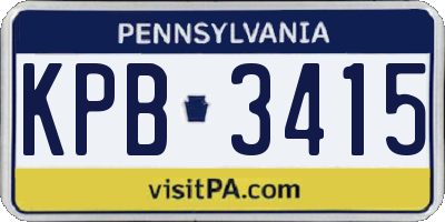 PA license plate KPB3415