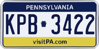 PA license plate KPB3422