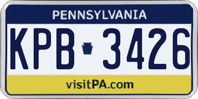 PA license plate KPB3426