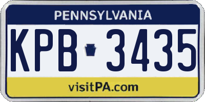 PA license plate KPB3435