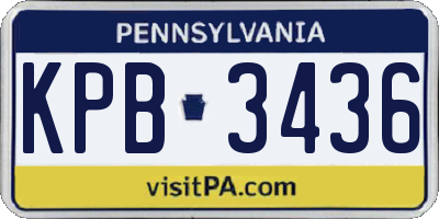 PA license plate KPB3436