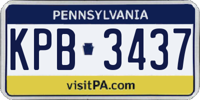PA license plate KPB3437