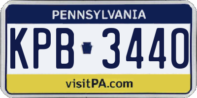 PA license plate KPB3440