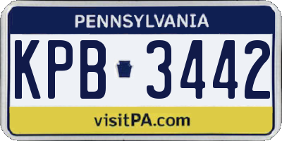 PA license plate KPB3442