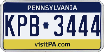 PA license plate KPB3444