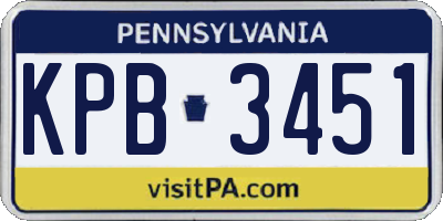 PA license plate KPB3451