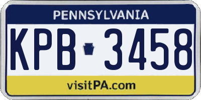 PA license plate KPB3458