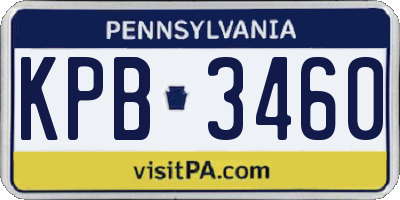 PA license plate KPB3460
