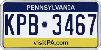 PA license plate KPB3467