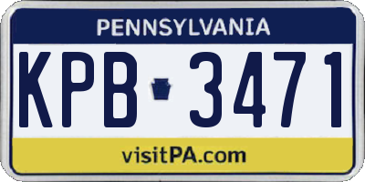 PA license plate KPB3471