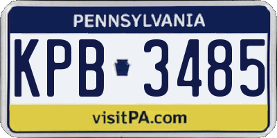 PA license plate KPB3485