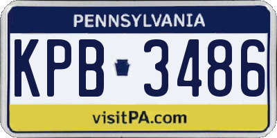 PA license plate KPB3486