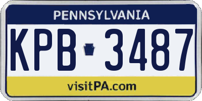 PA license plate KPB3487