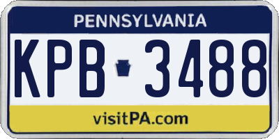 PA license plate KPB3488