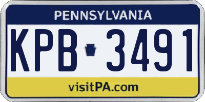 PA license plate KPB3491