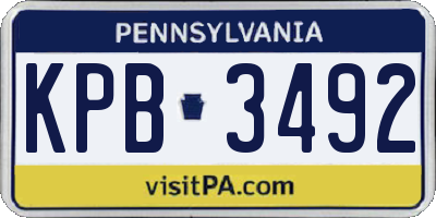 PA license plate KPB3492