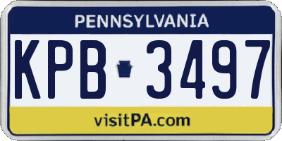 PA license plate KPB3497