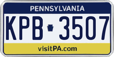 PA license plate KPB3507