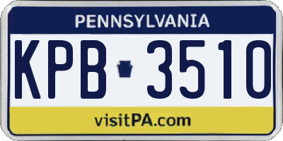 PA license plate KPB3510