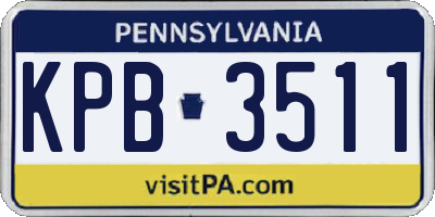 PA license plate KPB3511