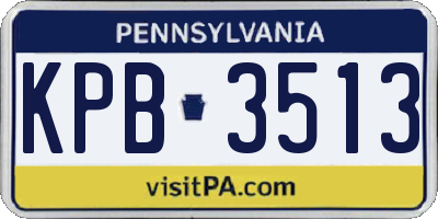 PA license plate KPB3513