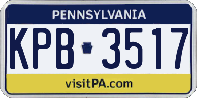 PA license plate KPB3517