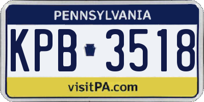 PA license plate KPB3518