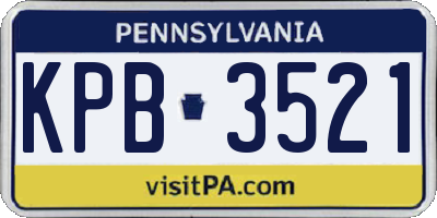PA license plate KPB3521