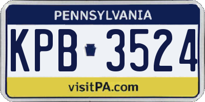 PA license plate KPB3524