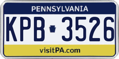 PA license plate KPB3526