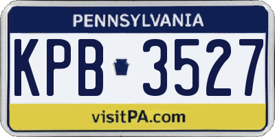 PA license plate KPB3527