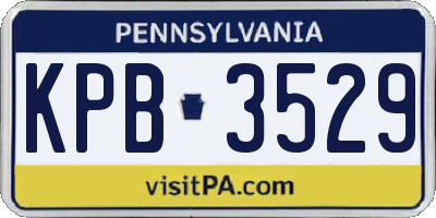PA license plate KPB3529