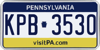 PA license plate KPB3530