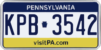 PA license plate KPB3542