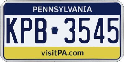 PA license plate KPB3545
