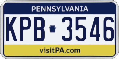 PA license plate KPB3546