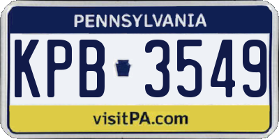 PA license plate KPB3549
