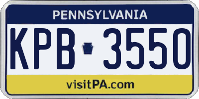 PA license plate KPB3550
