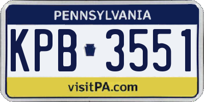PA license plate KPB3551