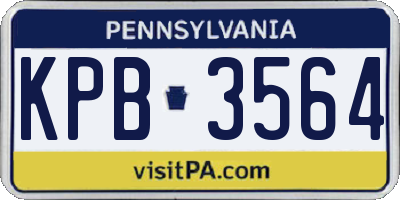 PA license plate KPB3564