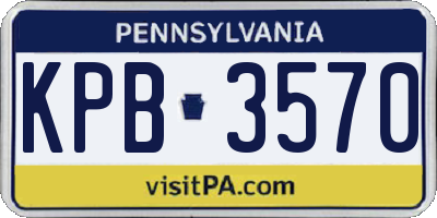 PA license plate KPB3570