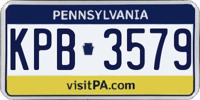 PA license plate KPB3579