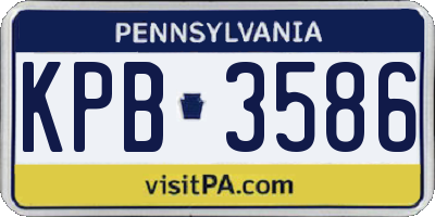 PA license plate KPB3586