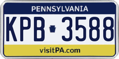 PA license plate KPB3588