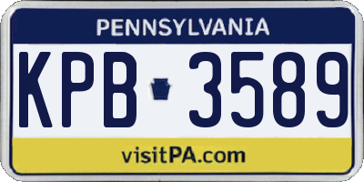 PA license plate KPB3589