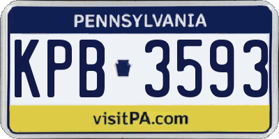 PA license plate KPB3593