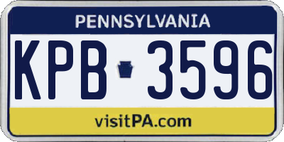 PA license plate KPB3596