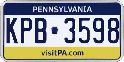 PA license plate KPB3598
