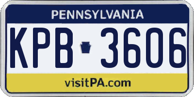PA license plate KPB3606