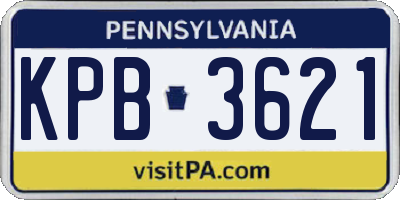 PA license plate KPB3621